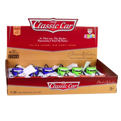 Klasyczny Holownik Z Napędem Pull-Back Metalowy Otwierane Drzwi 1:32 Mix