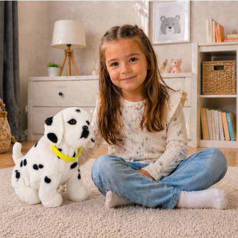 Interaktywny Pies Piesek Dalmatyńczyk Pluszowy Szczeka Rusza Ogonem