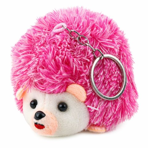 Pluszowy Jeż Zwierzątko Maskotka Brelok Do Kluczy Plecaka Kółko Różowy 9cm