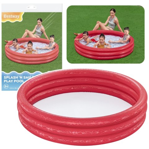 Basen Dmuchany Dla Dzieci Czerwony Splash N Smile 152cm Bestway 51026