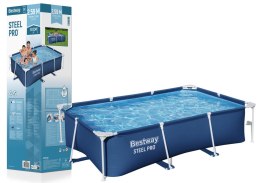 Basen Ogrodowy Stelażowy Prostokątny Niebieski 259x170x61 cm Bestway 56403