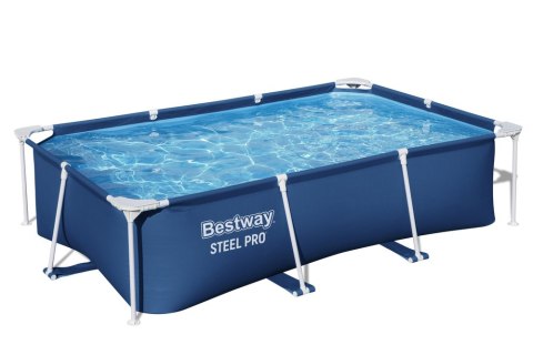 Basen Ogrodowy Stelażowy Prostokątny Niebieski 259x170x61 cm Bestway 56403