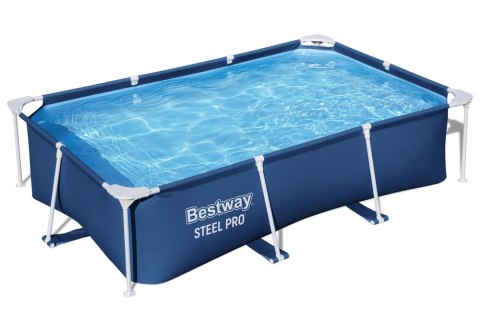 Basen Ogrodowy Stelażowy Prostokątny Niebieski 259x170x61 cm Bestway 56403