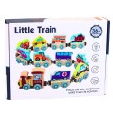 Pociąg Ze Zwierzętami Drewniany Magnetyczny Edukacyjny Lokomotywa Wagony