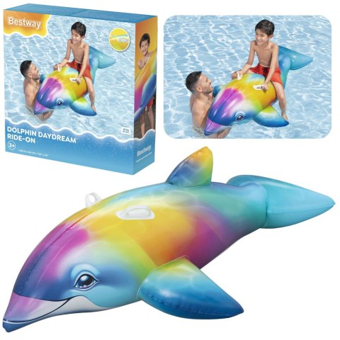 Dmuchany Delfin Do Pływania Tęczowy Dolphin Daydream Ride-On Bestway 41541