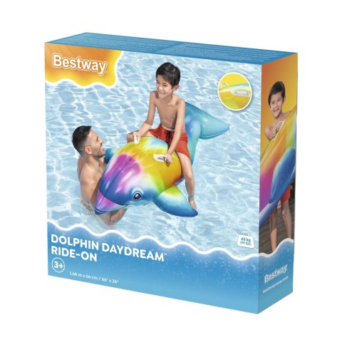 Dmuchany Delfin Do Pływania Tęczowy Dolphin Daydream Ride-On Bestway 41541
