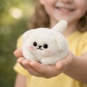 Pluszowy Biały Piesek z Kręcącym Ogonkiem Dźwięki Piszczenia Brelok 9 cm