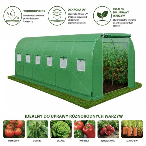 Tunel Ogrodowy Foliowy Szklarnia Na Warzywa PRO Stelaż 25MM 12x3x2M 36M²