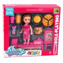 Zestaw Mini Laleczka Z Kasą Fiskalną Sprzedawczyni Akcesoria Hamburger Lody