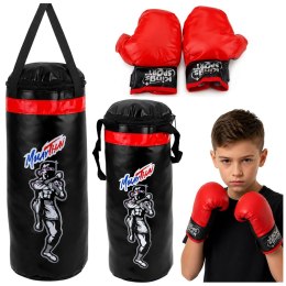 Worek Bokserski Dla Dzieci Zestaw Do Ćwiczeń Rękawice MUAY THAI 55x17cm M