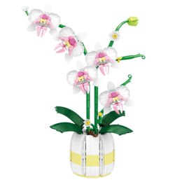 Klocki Konstrukcyjne Orchidea Storczyk W Doniczce Różowo-Biała 616 el.