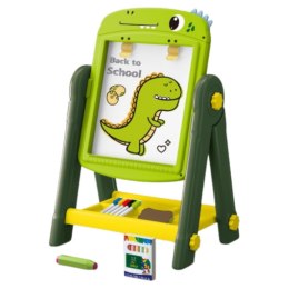 Tablica Dwustronna Magnetyczna Suchościeralna Dinozaur Zielona Akcesoria