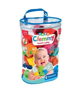 Clemmy Kolorowy Zestaw Woreczek 40 Miękkich Klocków Clementoni 17878