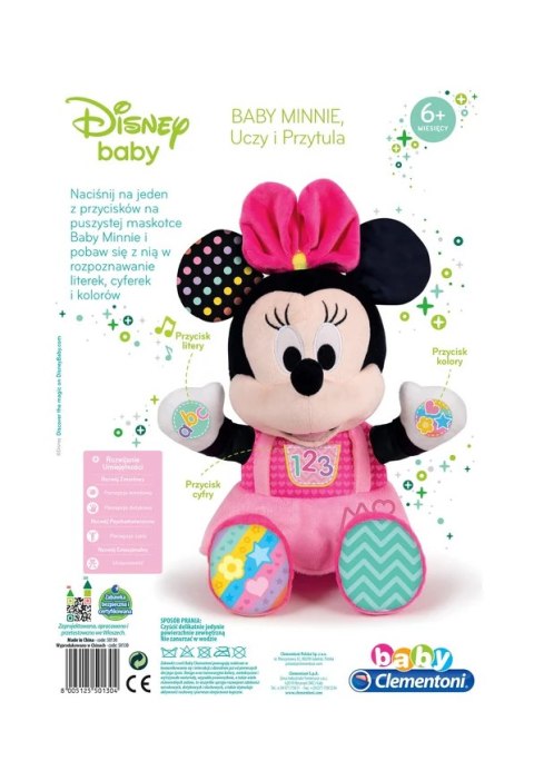 Pluszowa Interaktywna Disney Baby Minnie Uczy i Przytula Język Polski Clementoni 50130