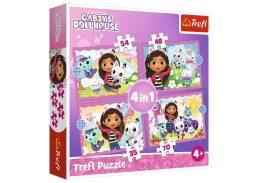 Puzzle - 4w1 (35, 48, 54, 70) - Przygody Gabi - Koci Domek Gabi - Trefl 34620