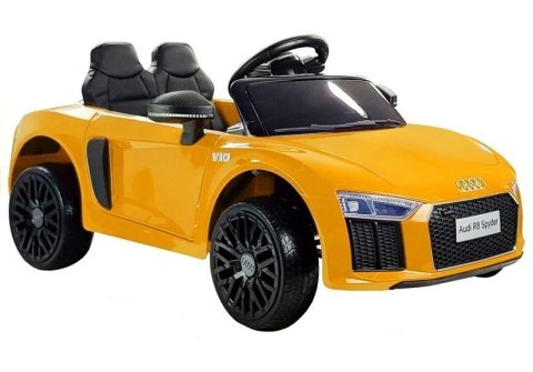 Auto na Akumulator Audi R8 Spyder Żółty Lakierowany Pilot MP3 Światła LED