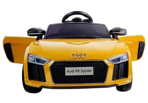 Auto na Akumulator Audi R8 Spyder Żółty Lakierowany Pilot MP3 Światła LED