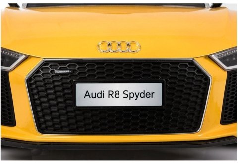 Auto na Akumulator Audi R8 Spyder Żółty Lakierowany Pilot MP3 Światła LED