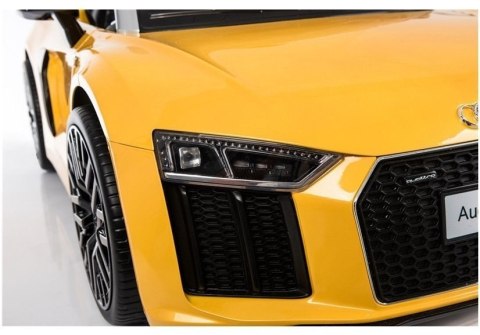 Auto na Akumulator Audi R8 Spyder Żółty Lakierowany Pilot MP3 Światła LED