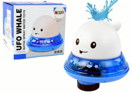 Wieloryb Tryskający Wodą z Podstawką Zabawka do Kąpieli Biały