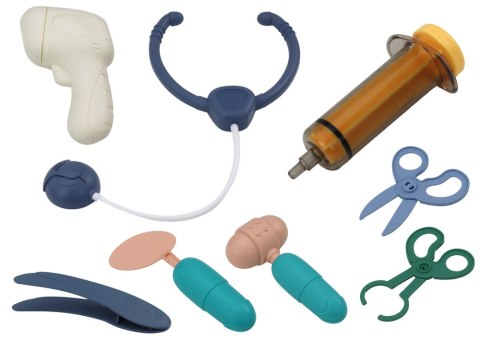 Zestaw Małego Doktora Wózek Medyczny RTG EKG Światła Niebieski 16 el.