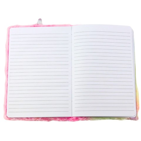 Pluszowy Notatnik W Linie Jednorożec Różowy Tęczowy