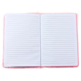 Pluszowy Notatnik w Linie Z Króliczkiem Napis Love Różowy