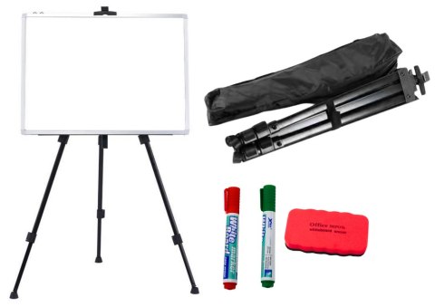 Zestaw Tablica Magnetyczna 90x60cm na Stojaku Pisaki Gąbka