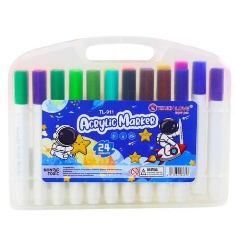 Zestaw Pisaków Markerów Akrelowych W Organizerze 24szt.