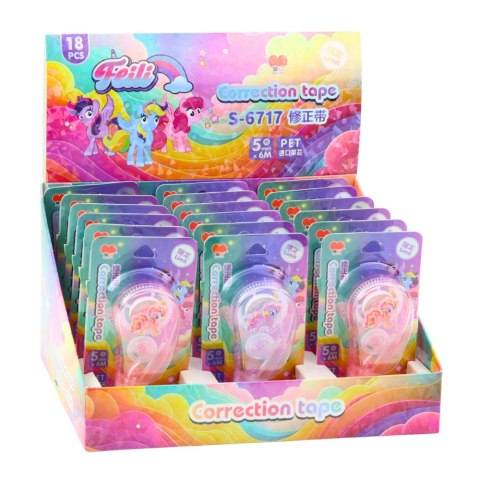 Korektor W Taśmie Myszka Szkolny Biurowy 6m x 5mm Jednorożec Różowy Fioletowy