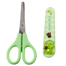 Nożyczki Szkolne Dla Dzieci Z Osłonką Oburęczne Zielone 14cm
