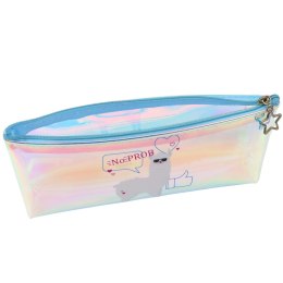 Piórnik Szkolny Dziecięcy Holograficzny Z Lamą Niebieski 21x6cm