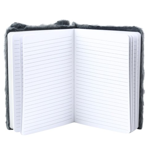 Pluszowy Zeszyt Notatnik W Linie Lisek Szary A5 80 Kartek