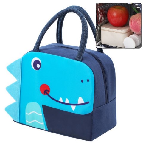 Torba Termiczna Izolacyjna Śniadaniowa Lunch Bag Dinozaur Niebieski 23cm