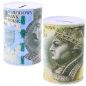 Skarbonka Metalowa Dla Dzieci Banknot 200 / 500 Złotych 15 x 10,5 cm