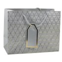 Torba Prezentowa Geometryczna Złote Linie 23 x 18 x 10 cm