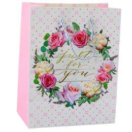 Torba Prezentowa Wzory Kwiaty Best Wishes 23 x 18 x 10,5 cm
