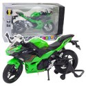 Motocykl Sportowy Metalowy Światła Dźwięki Zielony 1:12