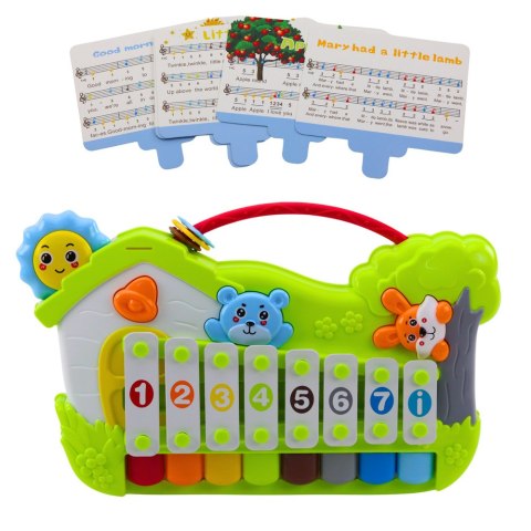 Muzyczne Pianinko Leśne Ksylofon Karty z Nutami 5szt