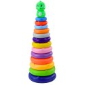 Wieża Piramidka Dinozaur Kolorowa 13 Kółek 45 x 15,5 x 15,5 cm