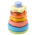 Wieża z Kółek Układanka Sensoryczna Dla Malucha Pastelowa 17cm