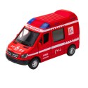 Samochód Strażacki Metalowy Napęd Pull Back Światła Dźwięki Czerwony 1:32
