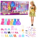 Duży Zestaw Modowy Kolekcja Anlily Lalka Sukienki Akcesoria 65el.