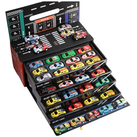 Zestaw Autka Z Napędem Pull-Back W Kontenerze 48 szt.