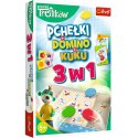 Gra rodzinna Rodzina Treflików 3w1 Domino Pchełki Kuku Trefliki Trefl 01921