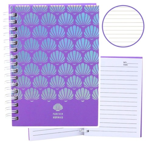 Notatnik W Linie Muszelki Holograficzne Fioletowy A6 80 Kartek