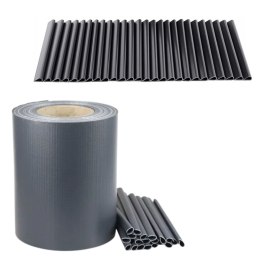 Taśma Ogrodzeniowa Ochrona UV 20 Klipsów Szara 450 g/m² 19x35m