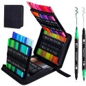 Zestaw Kolorowych Pisaków Dwustronnych Wodoodporne 120 Elementów