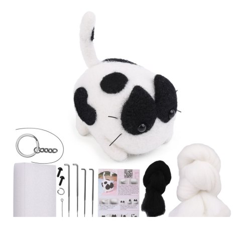 Zestaw Kreatywny Do Filcowania DIY Wełna Czesankowa Pies Kot Mix