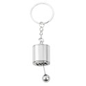 Brelok Metalowy Do Kluczy Skrzynia Biegów Ruchoma Srebrny